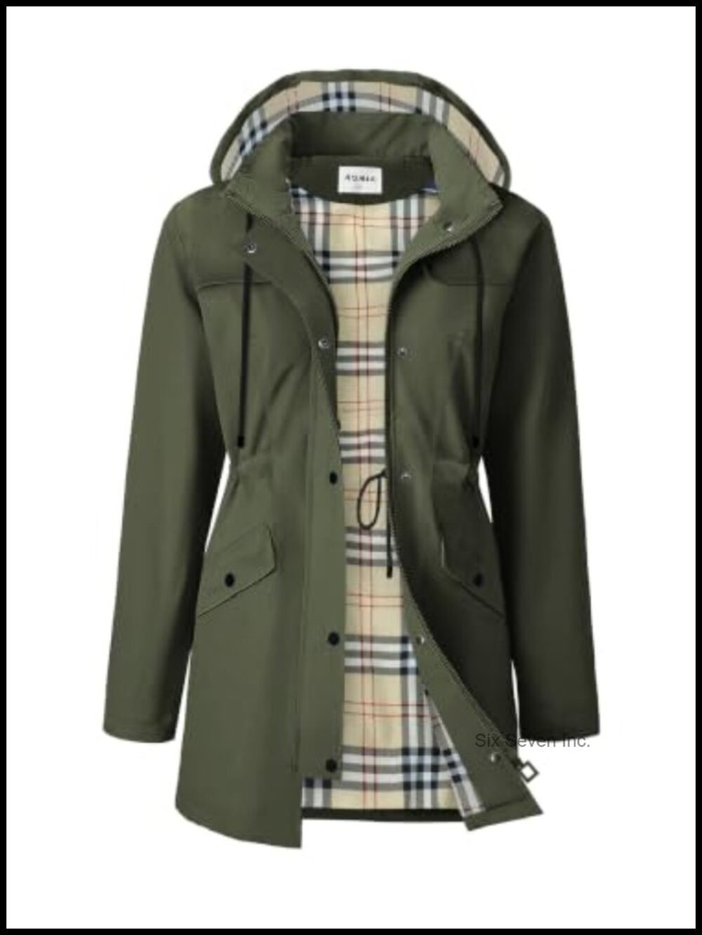 Waterproof Long Hooded Trench Raincoat Lined Windbreaker Jacket
